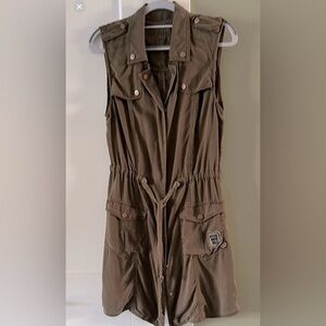cream Utility Style Vest / Dress